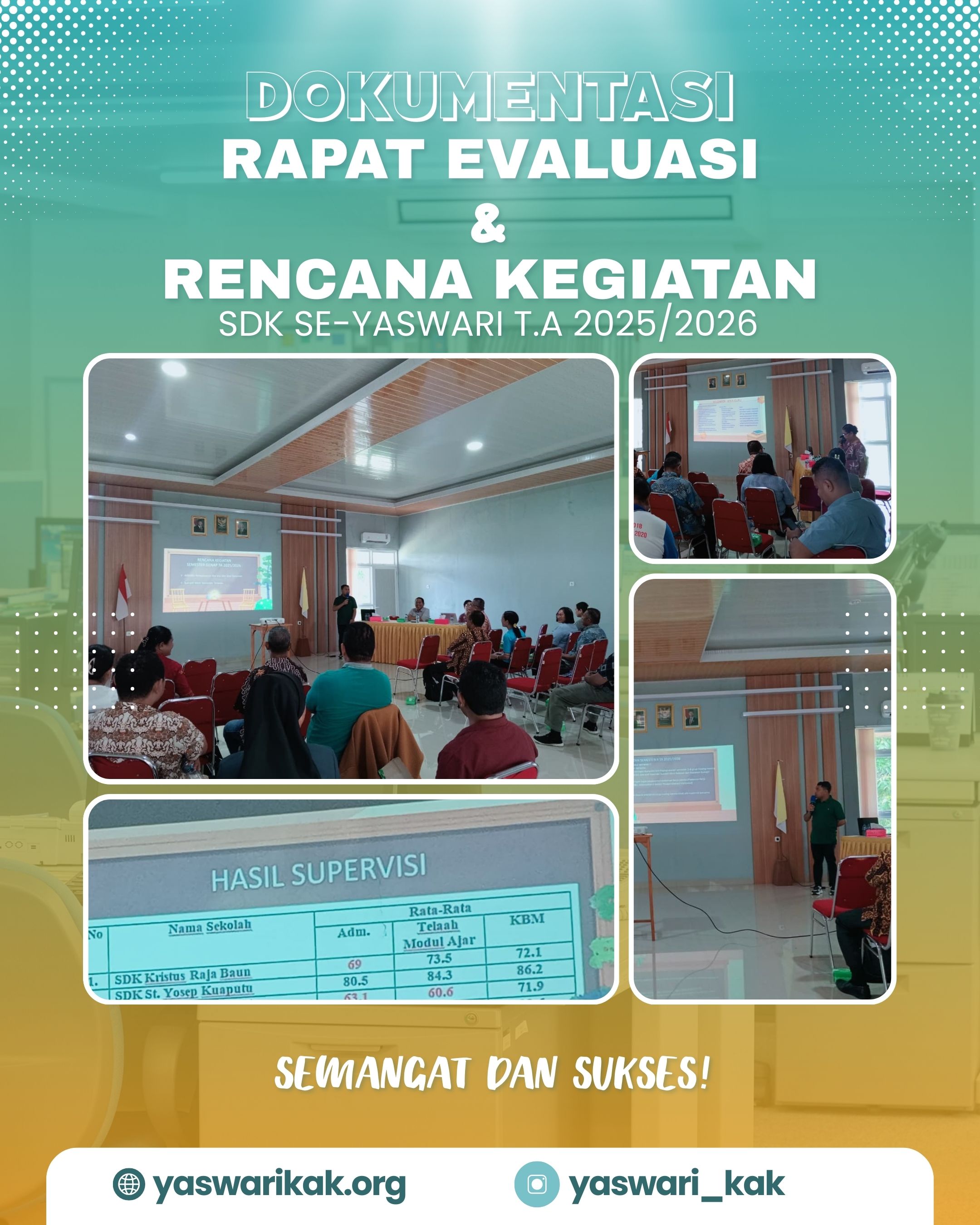 Yaswari Gelar Rapat Evaluasi Semester Ganjil dan Rencana Kegiatan Semester Genap SDK Se-Yaswari Kota dan Kabupaten Kupang